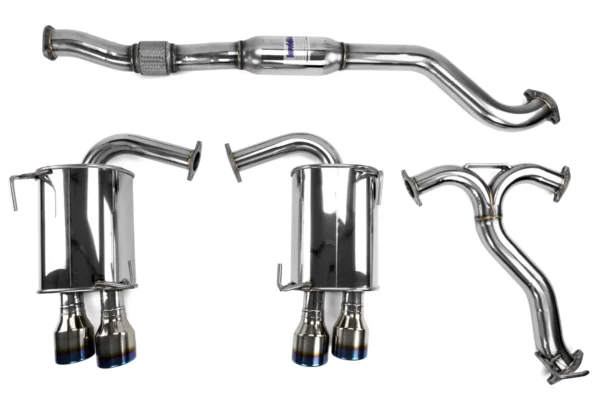 Invidia Q300 Quad Tip (Titanium Burnt Tips) Cat Back Exhaust - 2011-2014 WRX / STI (Sedan Only)